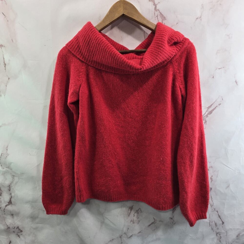 & Other Stories Sweater Womens Small Red Wool Alpaca Off The Shoulder Oversized